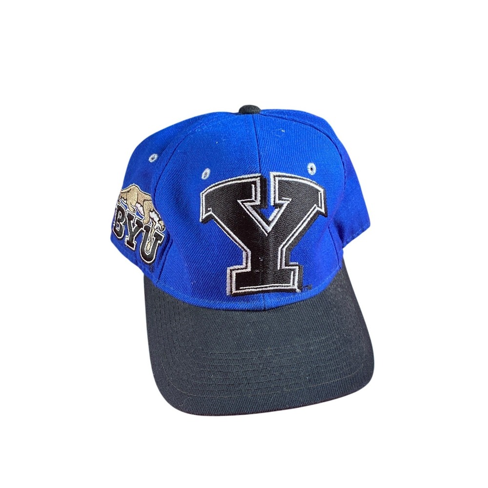 Vintage 1990s BYU Cougars Hat Embroidered 7 1/2 Blue NCAA Cap Gorpcore Preppy